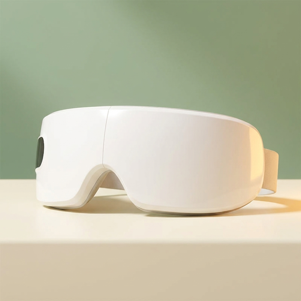 SOLACE foldable heated eye massager, premium studio shot