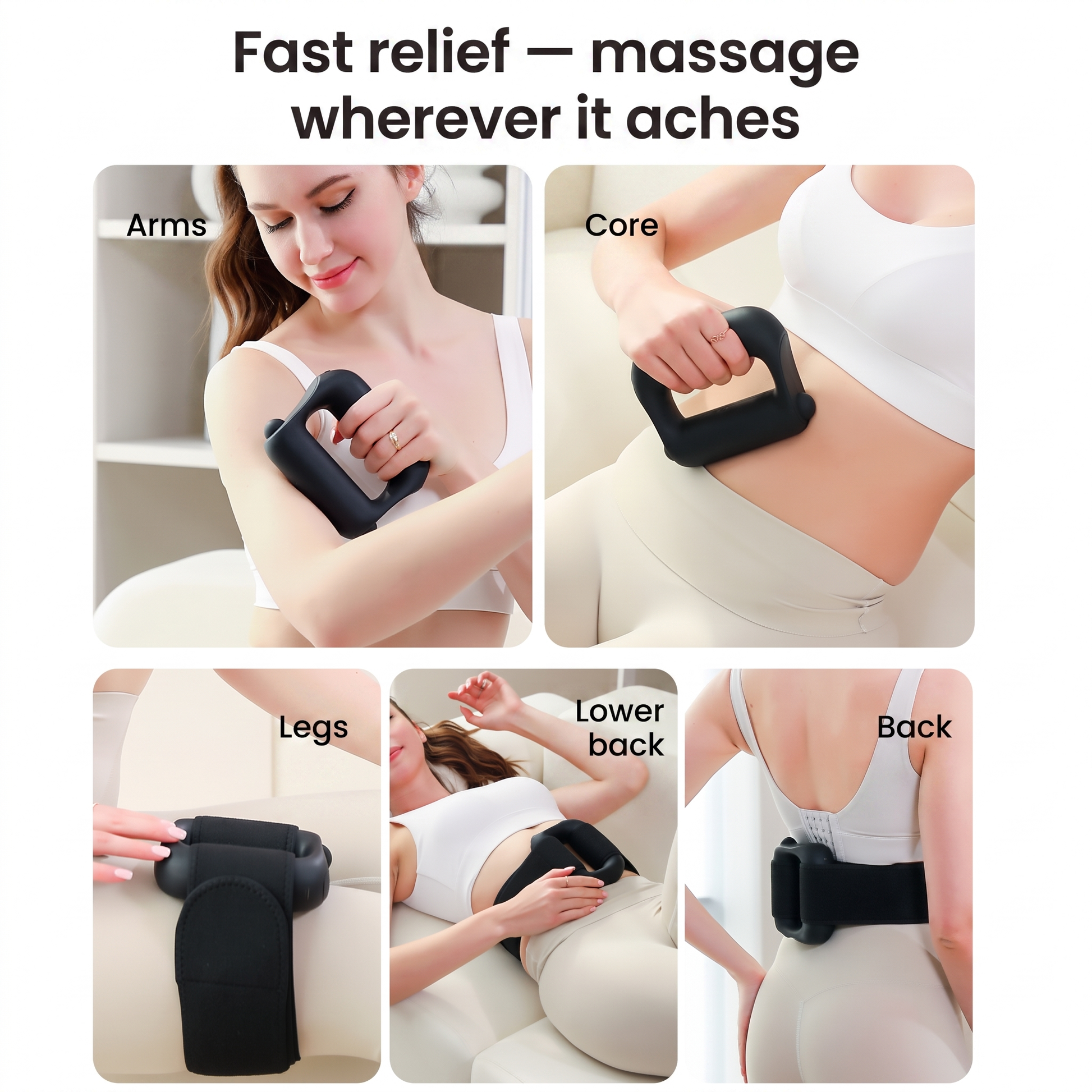 HALO Massage Ring usage guide — fast relief for arms, core, legs, lower back and back